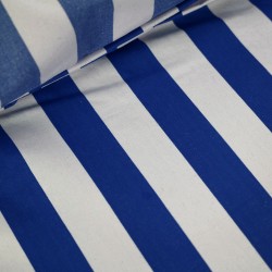 Sun lounger fabric white & navy blue stripes