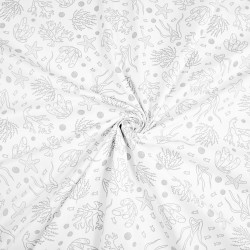 Cotton 100% gray seaweed on white background