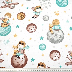 Cotton 100% little prince mint on white background