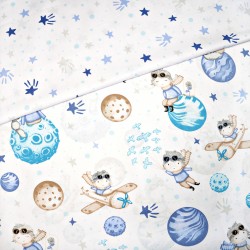 Cotton 100% little prince navy blue on white background