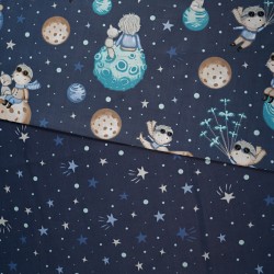 Cotton 100% little prince blue on navy blue background