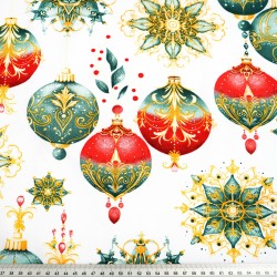 Cotton 100% Christmas baubles on a white background