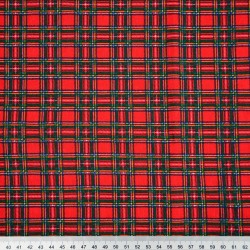 Cotton Jersey - red green check pattern