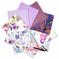 Cotton fabric Patchwork set 20 pcs. 40 x 40 cm - Pink/Purple/Adult