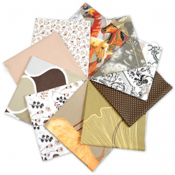 Cotton fabric Patchwork set 20 pcs. 40 x 40 cm - Beige/Brown/Adult