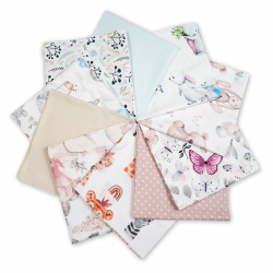 Cotton fabric Patchwork set 20 pcs. 40 x 40 cm - Pastel/Children