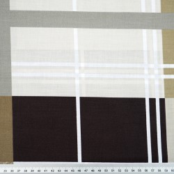 Cotton 100% large beige and brown check - 220 cm