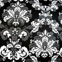 Cotton 100% black and white folk pattern - 220 cm