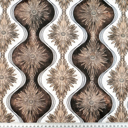 Cotton 100% brown kaleidoscope pattern