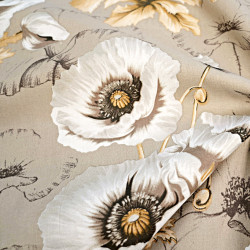 Cotton 100% large poppies on a beige background - 220 cm