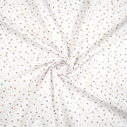 Cotton 100% mini brown and beige triangles on a white background