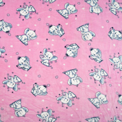 Soft fleece Plus elephants on a pink background