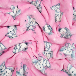 Soft fleece Plus elephants on a pink background