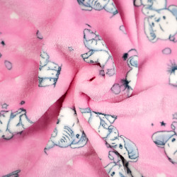 Soft fleece Plus elephants on a pink background