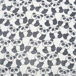 Soft fleece gray Panda on white background