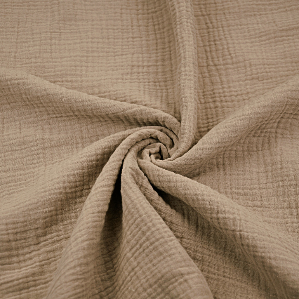 Muslin cotton double gauze - Light Brown