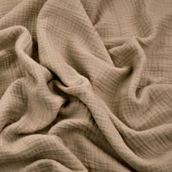 Muslin cotton double gauze - Light Brown