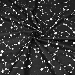 Cotton white constellation on a black background