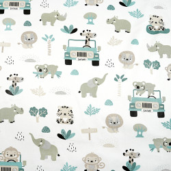 Cotton jadeite animals Safari on white background