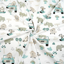 Cotton jadeite animals Safari on white background