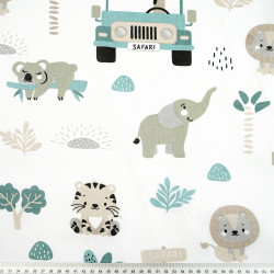 Cotton jadeite animals Safari on white background