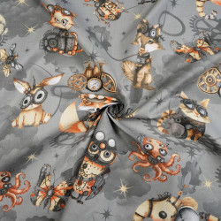 Cotton 100% mechanical animals on a grey background