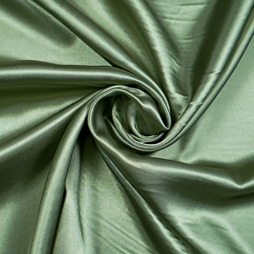 Satin cloth fabric - olive