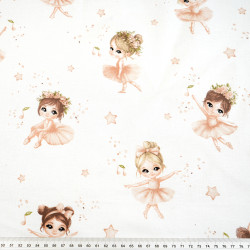 Cotton 100% beige ballerinas with stars on a white background