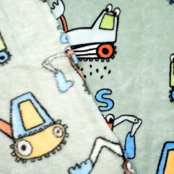 Soft fleece Plus excavators on a gray mint background