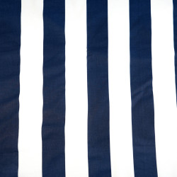 Cotton with white & navy blue 6cm stripes