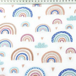 Cotton colorful rainbows on a white background