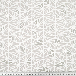Cotton 100% Beige Botanical Mosaic Pattern