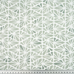 Cotton 100% Sage Green Botanical Mosaic Pattern
