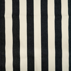 Sun lounger fabric with black stripes on an ecru background