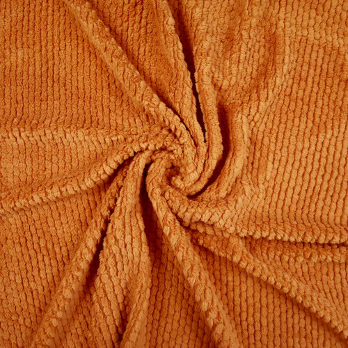 Sherpa Fleece Brick Pattern/Textured - Pumpkin Spice | fabric shop