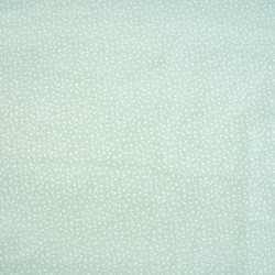 Cotton MINI white meadow with dots on sage background