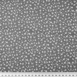 Cotton MINI white meadow with dots on gray background