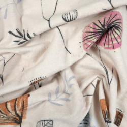 Flannel Poppies on a Beige Background