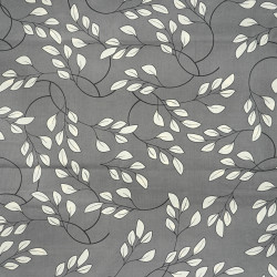 Cotton Fabric Ecru Branches on a Gray Background - 220 cm