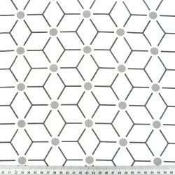 Cotton Fabric Geometric Cubes on a White Background