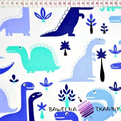 Bawełna dinozaury niebieskie
