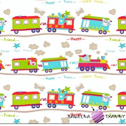 Cotton colorful choo-choo on white background