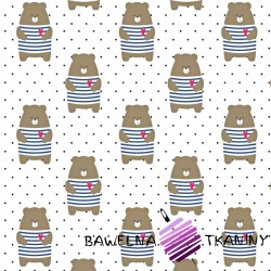 Cotton sailor bear with dots on white background