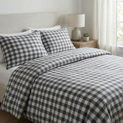 Cotton Fabric Large Buffalo Plaid Black & White
