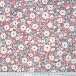 Cotton Fabric Ecru Meadow on a Burgundy Background - 220 cm