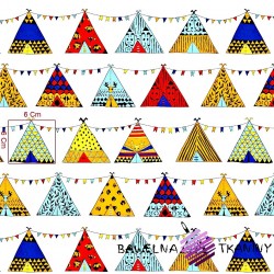 Cotton colorful Indian tipi on white background