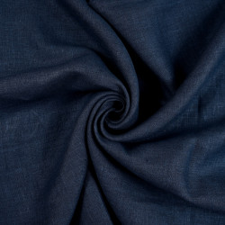Dark Navy 100% Linen Stonewashed Apparel Fabric (999) - 190 gms