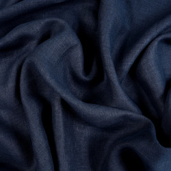 Dark Navy 100% Linen Stonewashed Apparel Fabric (999) - 190 gms