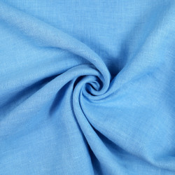 Blue 100% Linen Stonewashed Apparel Fabric (1318) - 190 gms