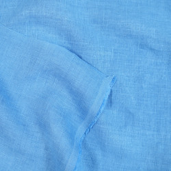 Blue 100% Linen Stonewashed Apparel Fabric (1318) - 190 gms